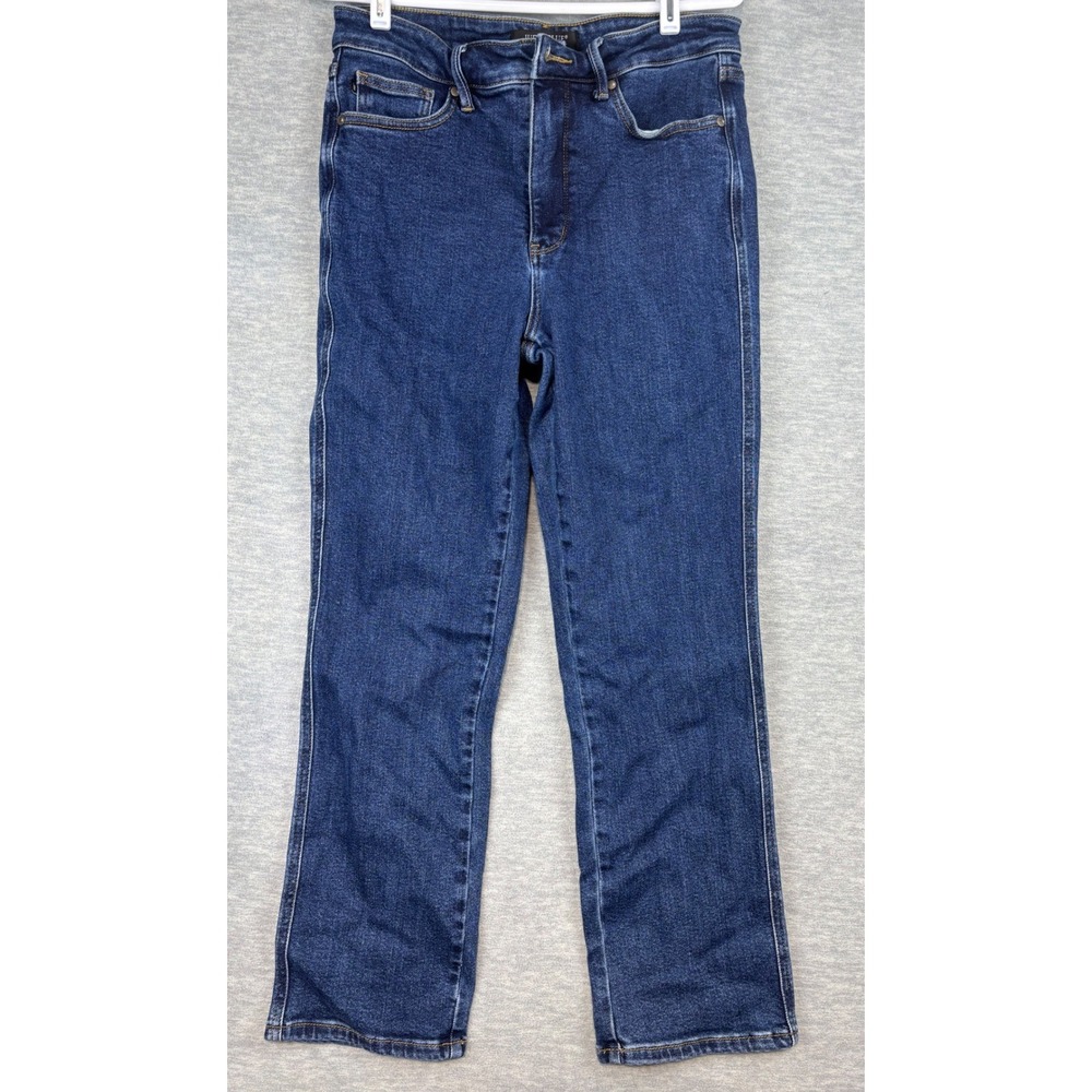 Judy Blue Straight Leg High Rise Jeans Dark Wash Stretch FLAW Size 11/30